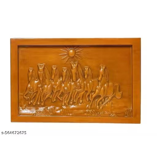 Wood 7 Horses 3D Wall Frame Wood 7 Horses 3D Wall Frame - Image 1