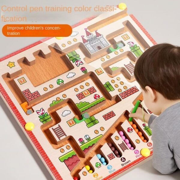 Wooden Magnetic Maze Board Game for Kids