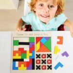 3-in-1 Wooden Puzzle Board – Tangram, Tetris & Tic Tac Toe Educational Game Set - Image 3