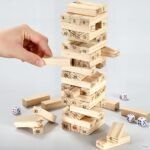 Wooden Tumbling Tower Number Blocks Game (Jenga Style Stacking Game for Kids & Family) - Image 2