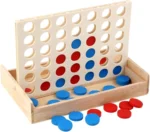 Wooden 4 in a Row Game for Kids & Family | Connect Four Strategy Board Game | Classic Educational Toy