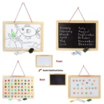 Magnetic White & Blackboard | Double-Sided Writing Board for Kids | Educational Drawing & Learning Board - Image 2