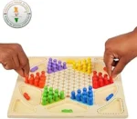 2-in-1 Wooden Ludo & Brain Puzzle Game Set