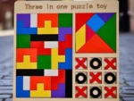 3-in-1 Wooden Montessori Brain Teaser Puzzle Board - Image 3