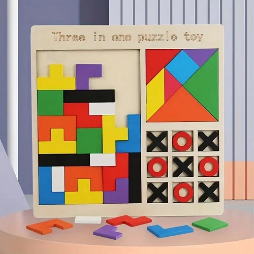 WhatsApp Image 2026-04-16 at 2.40.20 PM (2) 3-in-1 Wooden Montessori Brain Teaser Puzzle Board - Image 1