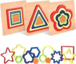 Colorful Wooden Shape Sorting Puzzle Board for Kids (Multilayer Geometric Learning Toy) - Image 5