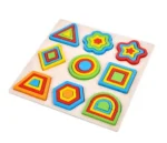 Colorful Wooden Shape Sorting Puzzle Board for Kids (Multilayer Geometric Learning Toy) - Image 3