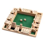 Wooden Shut The Box Dice Game (4-Player Classic Board Game)