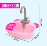 Kitchen Play Set for Kids, Pretend Play Sink Toy with Running Water, Utensils Set, Water Pump Kitchen Toy for Girls 2+ Years - Image 2